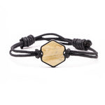 Hex Wood+Resin Bracelet - Elle (Dark Red, 381325)