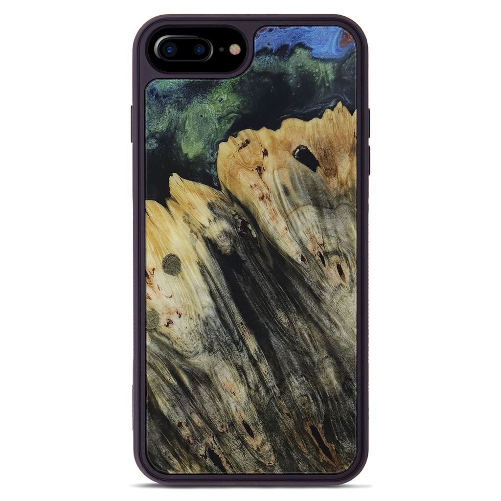 iPhone 8 Plus Wood+Resin Phone Case - Michelle (Dark Green, 450126)