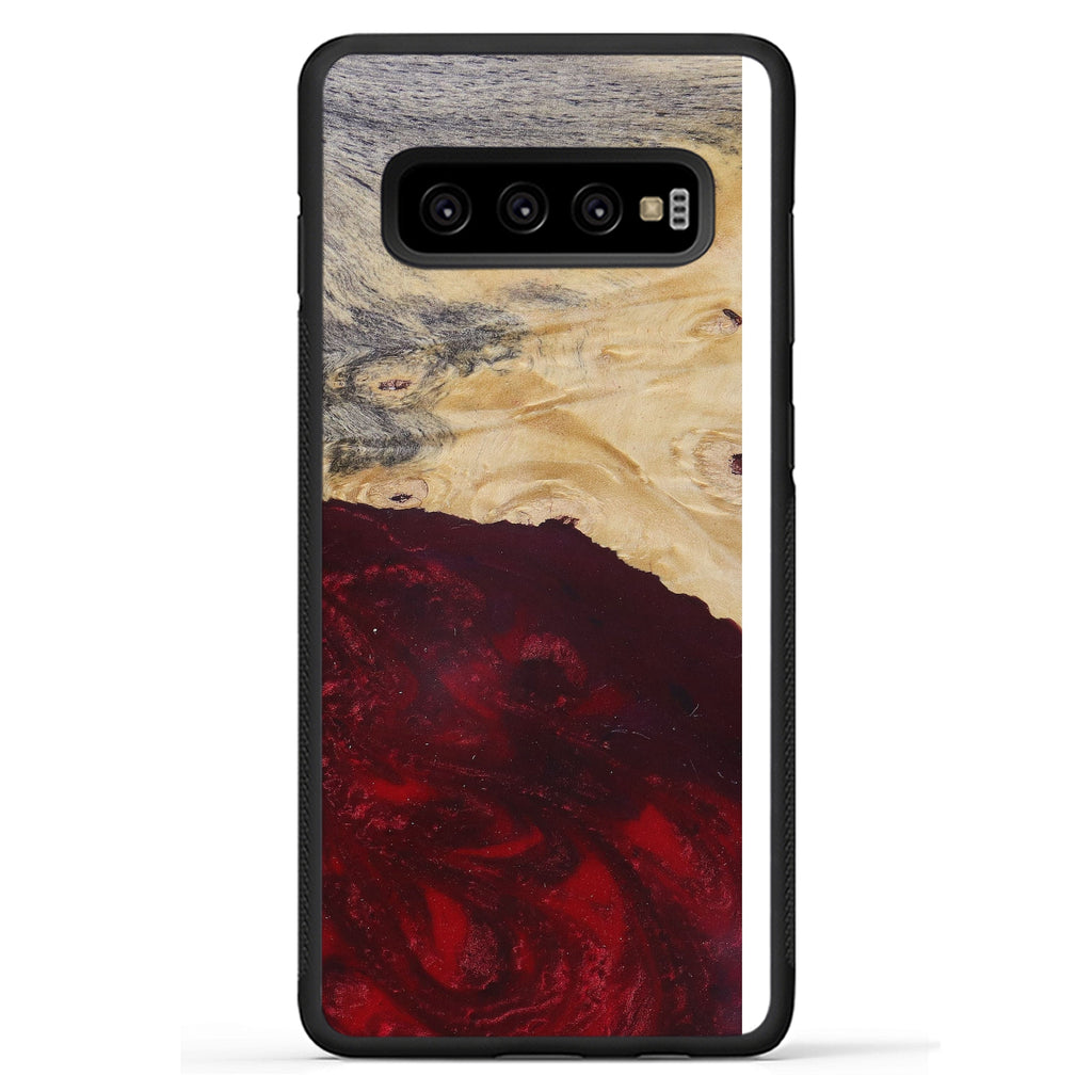 Galaxy S10 Plus Wood+Resin Phone Case - Mail (Dark Red, 380576)