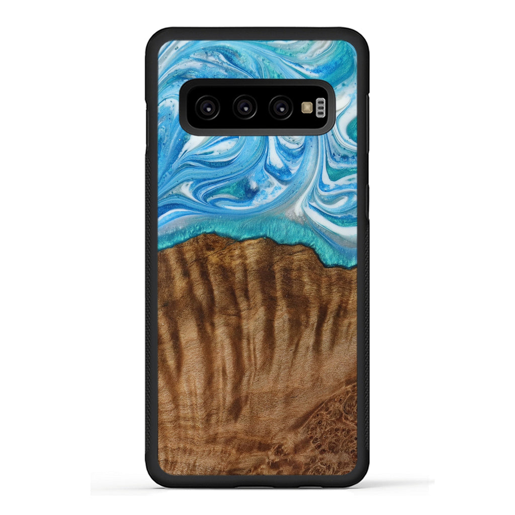 Galaxy S10 Wood+Resin Phone Case - Sheena (Light Blue, 387907)