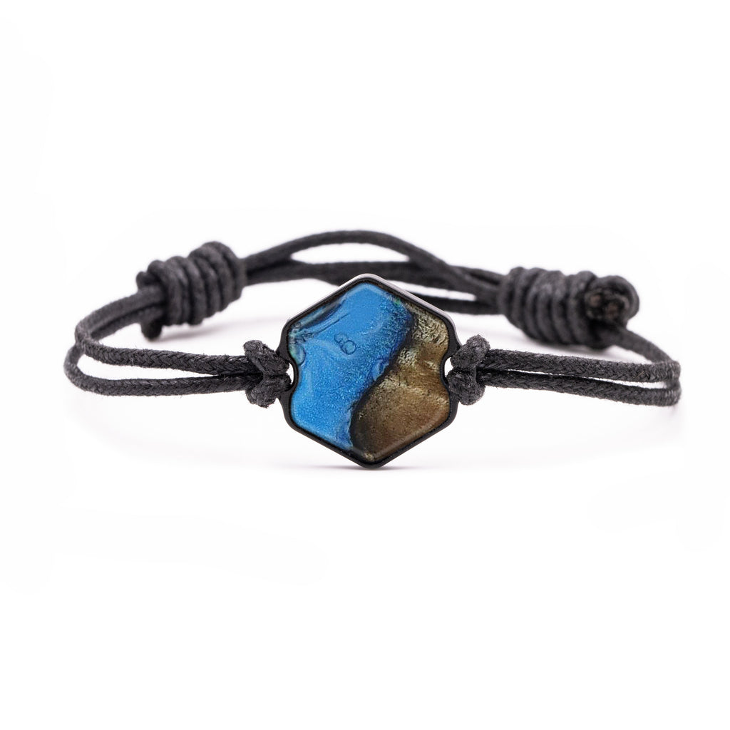 Hex Wood+Resin Bracelet - Zea (Dark Green, 450052)