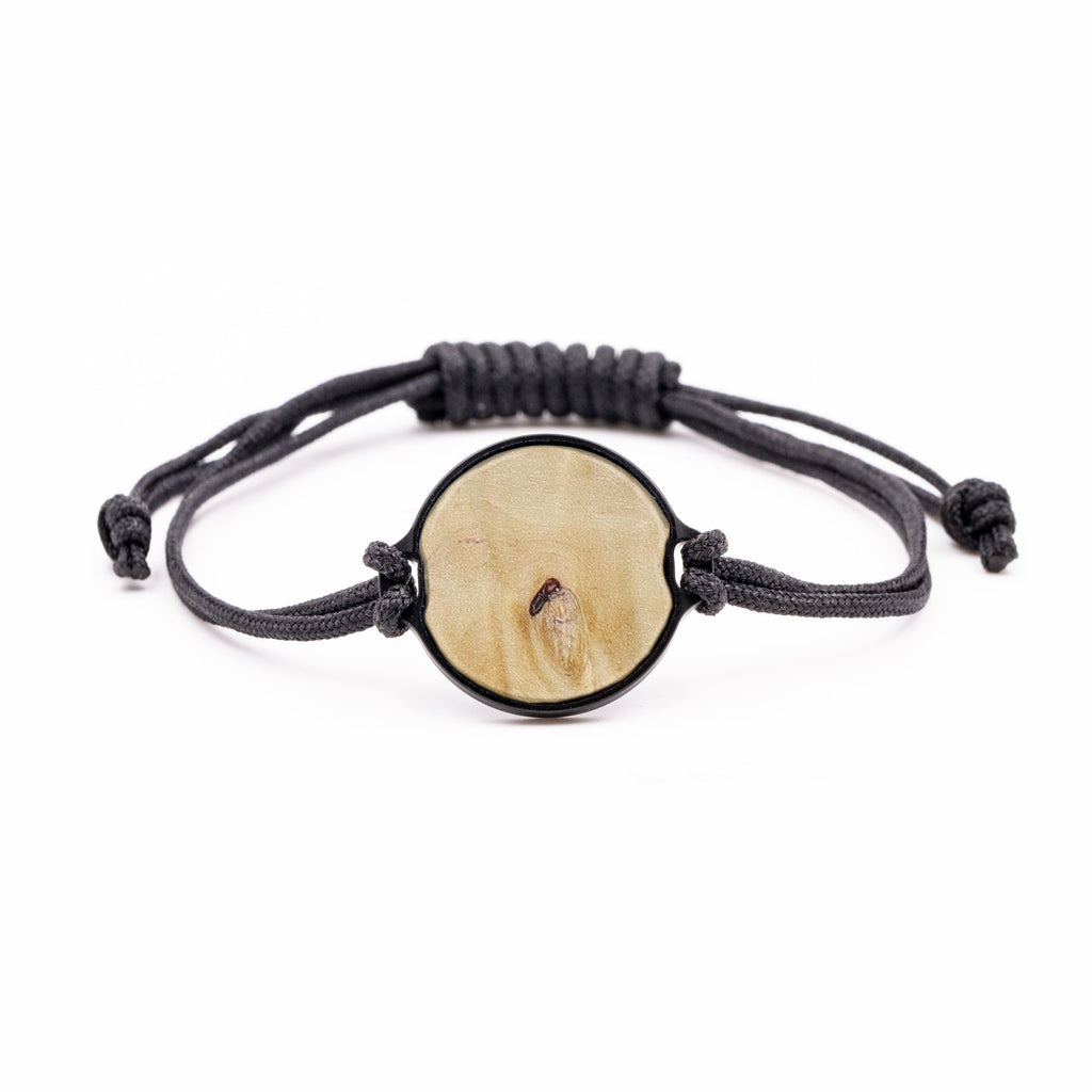 Circle Wood+Resin Bracelet - Le (Dark Blue, 381192)