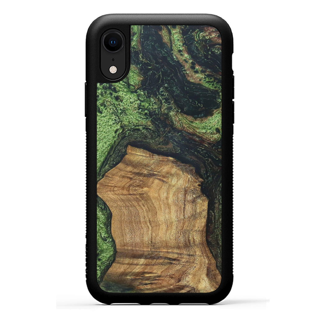 iPhone Xr Wood+Resin Case - Dallas (Dark Green, 330259)