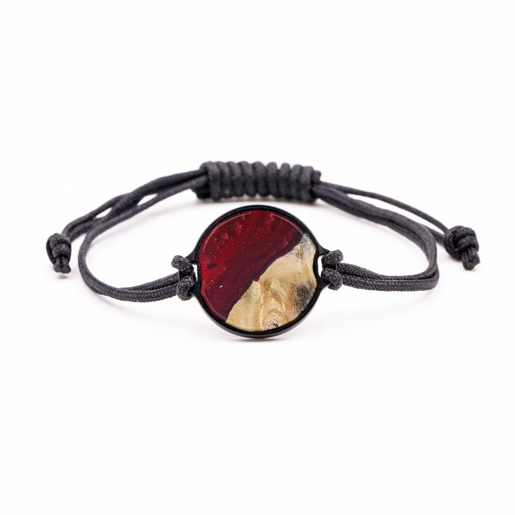 Circle Wood+Resin Bracelet - Jillie (Dark Green, 381707)