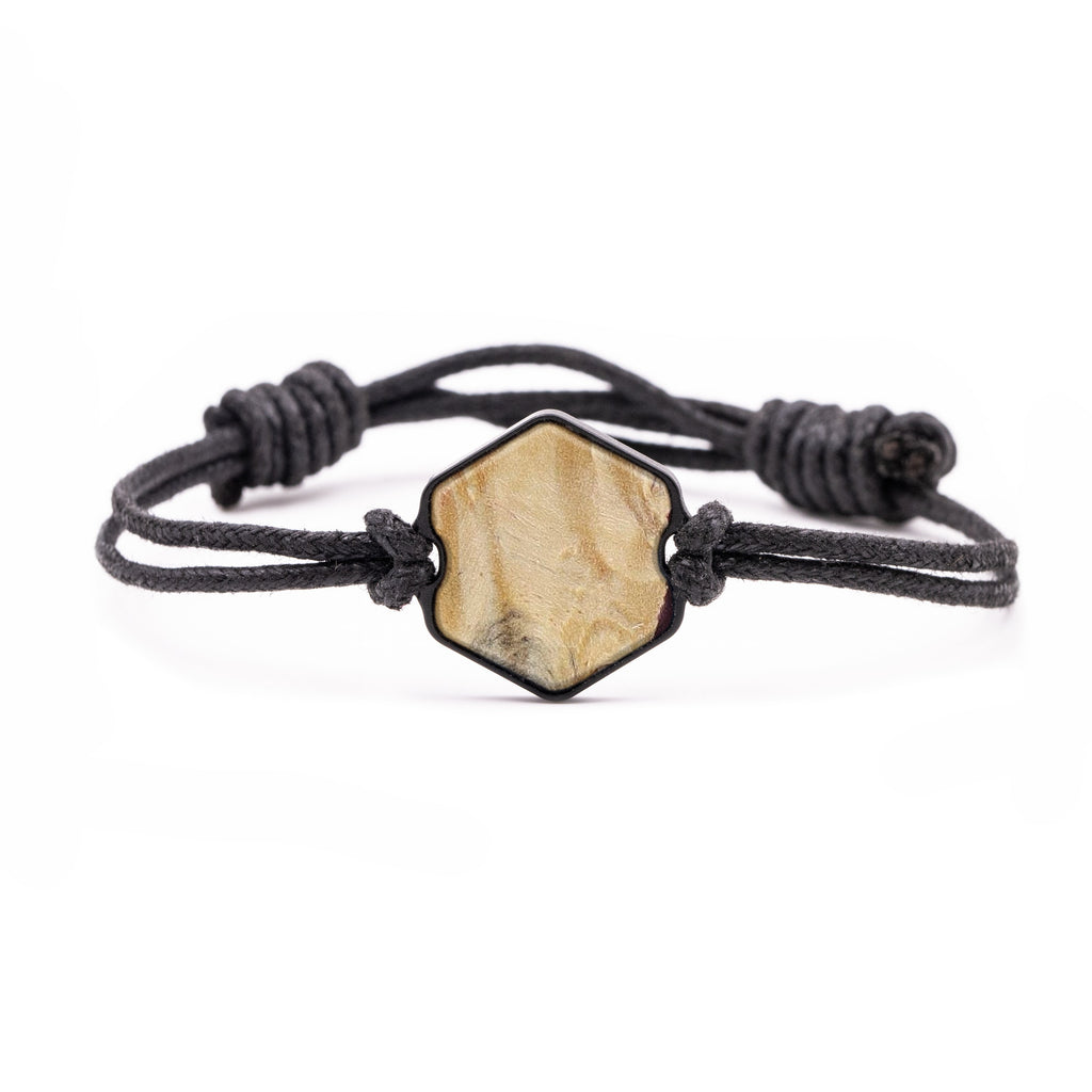 Hex Wood+Resin Bracelet - Tc (Dark Red, 381155)