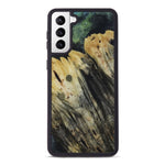 Galaxy S21 Plus Wood+Resin Phone Case - Karia (Teal & Gold, 450115)