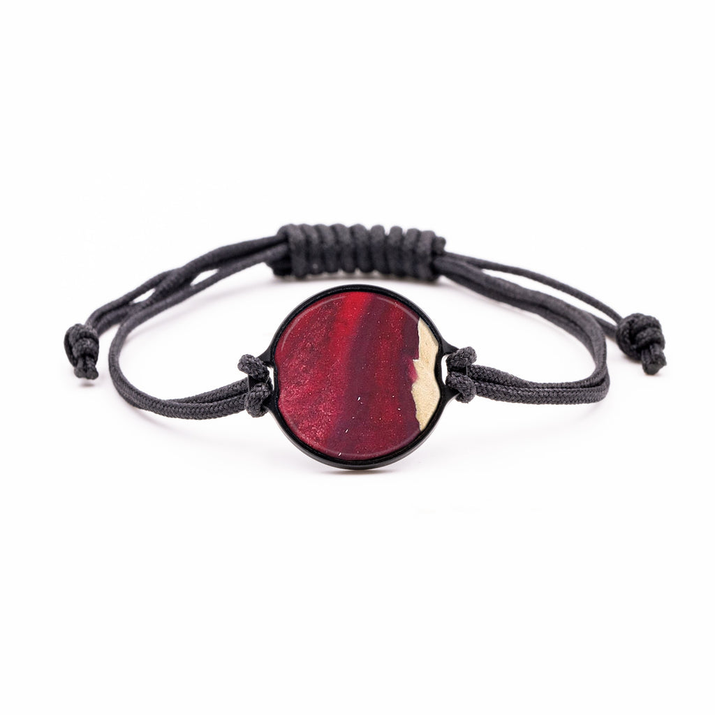 Circle Wood+Resin Bracelet - Siva (Purple, 381739)