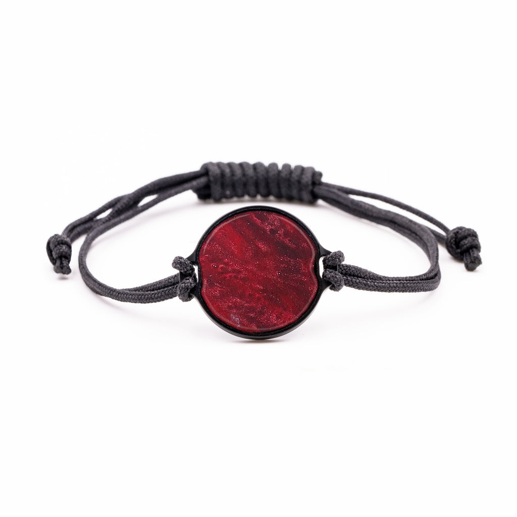 Circle ResinArt Bracelet - Kath (Dark Red, 380193)