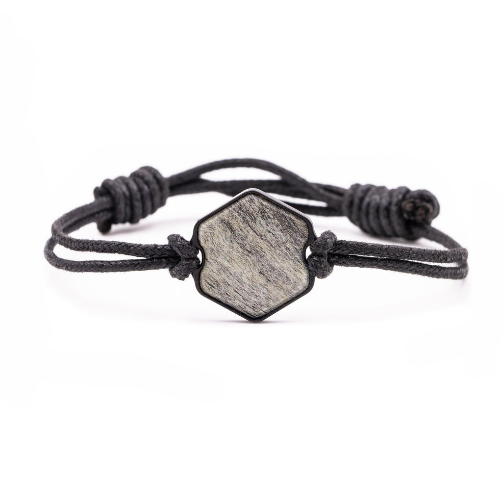 Hex Wood+Resin Bracelet - Bal (Dark Red, 380196)