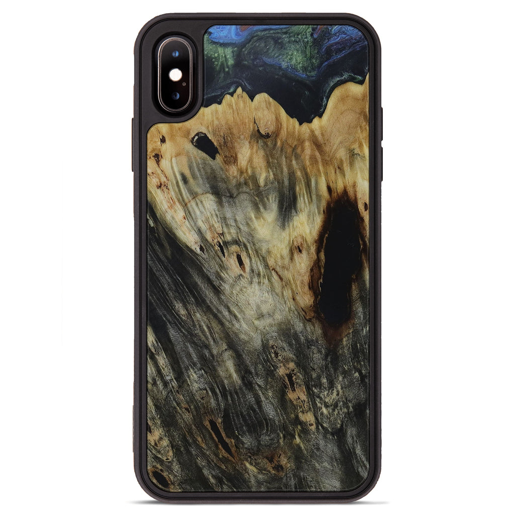 iPhone Xs Max Wood+Resin Phone Case - Edyth (Dark Green, 450127)