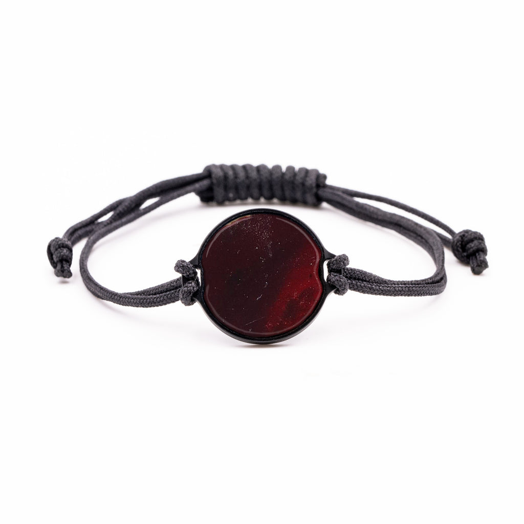 Circle Wood+Resin Bracelet - Marillin (Dark Red, 380304)