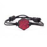 Hex ResinArt Bracelet - Bo (Dark Red, 380551)