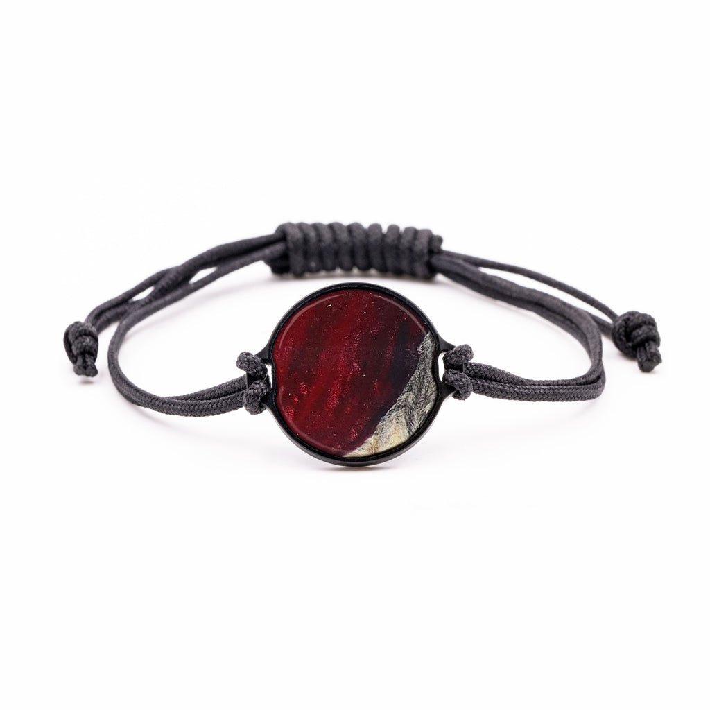 Circle Wood+Resin Bracelet - Billi (Dark Blue, 381197)