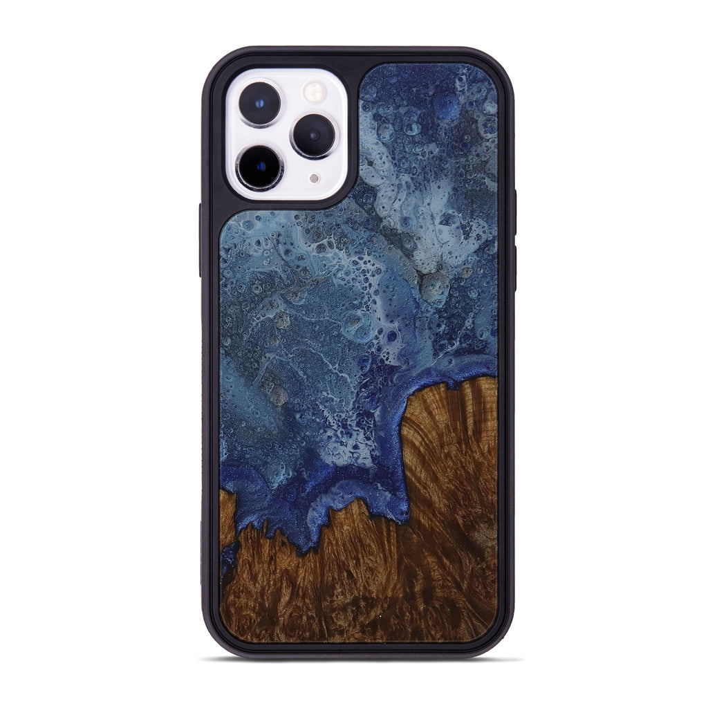 iPhone 11 Pro Wood+Resin Phone Case - Rozalia (Dark Green, 450098)