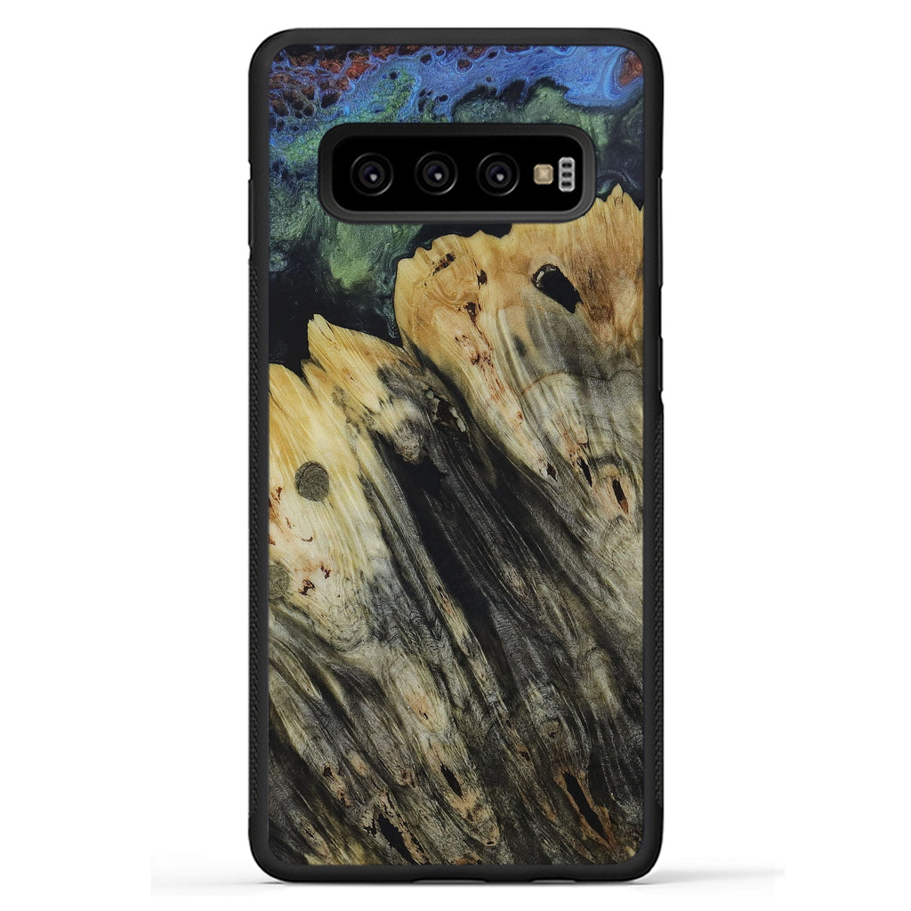 Galaxy S10 Plus Wood+Resin Phone Case - Michelle (Dark Green, 450126)