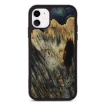 iPhone 11 Wood+Resin Phone Case - Edyth (Dark Green, 450127)