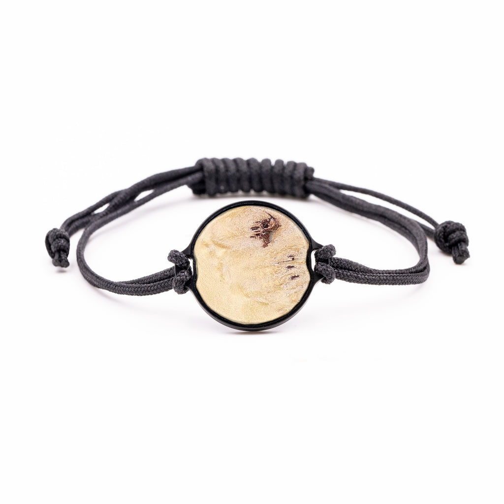 Circle Wood+Resin Bracelet - Janeen (Dark Blue, 381190)