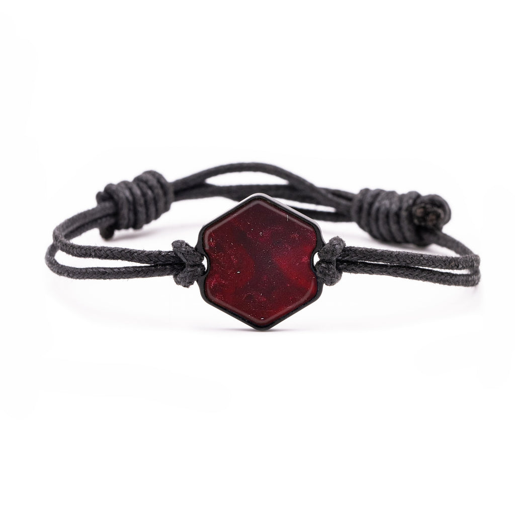 Hex ResinArt Bracelet - Sabah (Dark Red, 381321)