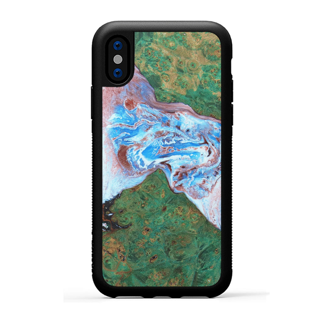 iPhone X Wood+Resin Case - Badri (Dark Green, 330247)