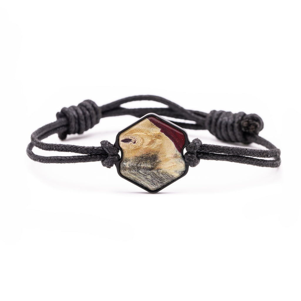 Hex Wood+Resin Bracelet - Bobby (Dark Red, 380195)