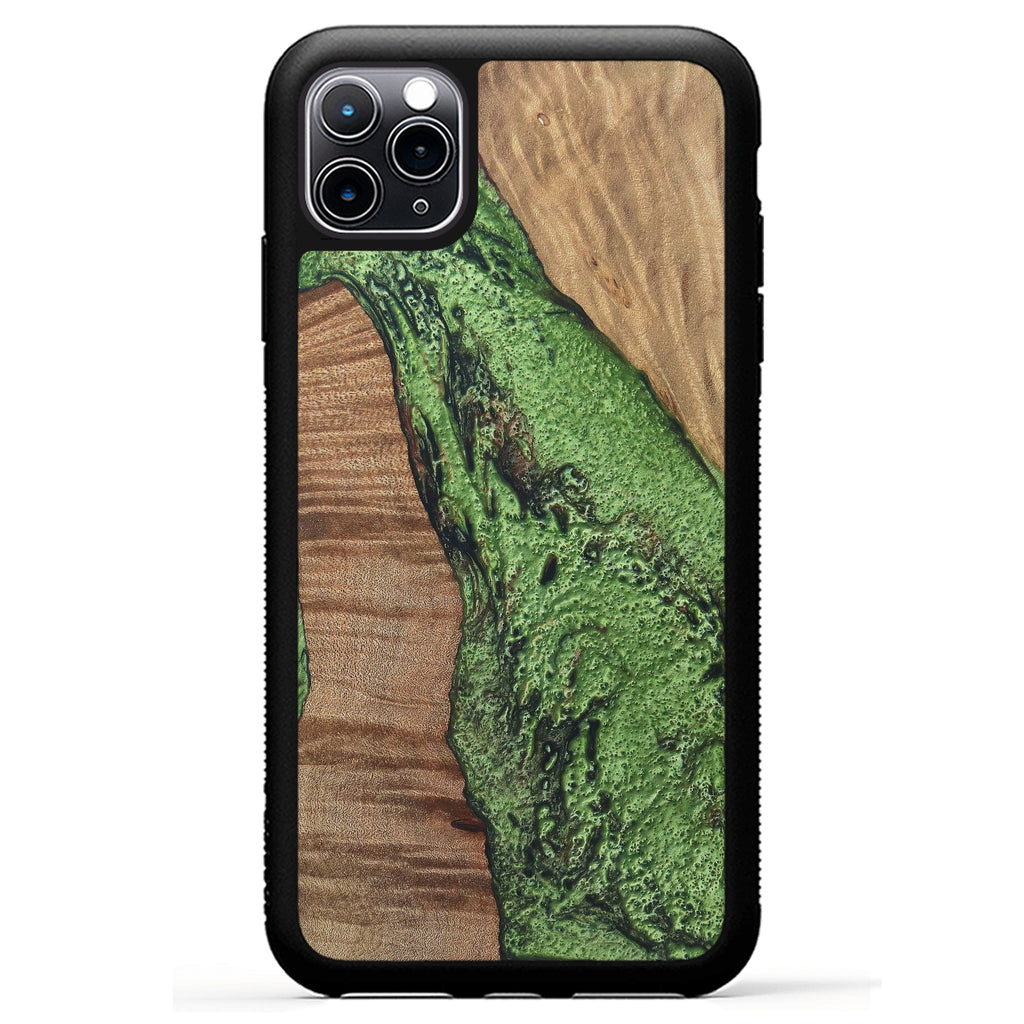 iPhone 11 Pro Max Wood+Resin Case - Jabir (Dark Green, 330256)