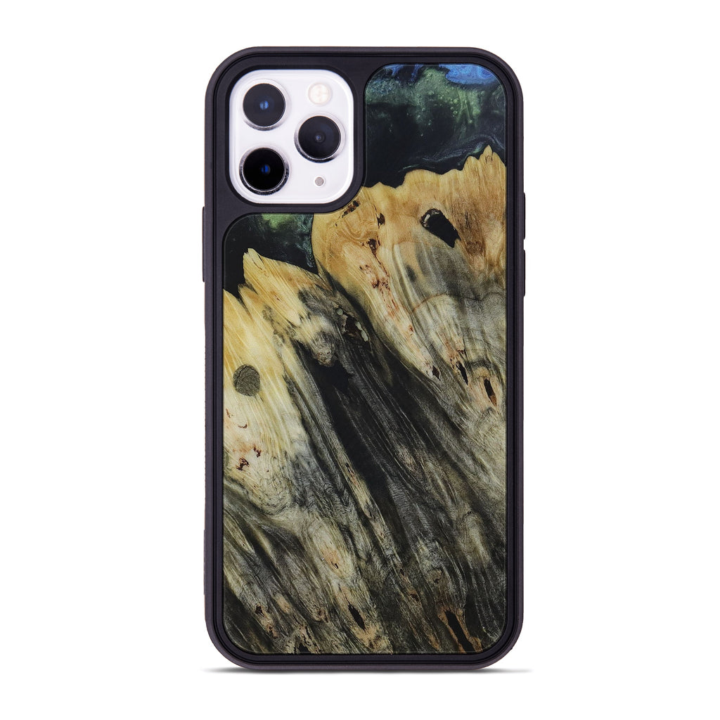 iPhone 11 Pro Wood+Resin Phone Case - Michelle (Dark Green, 450126)