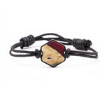 Hex Wood+Resin Bracelet - Halina (Dark Red, 381329)