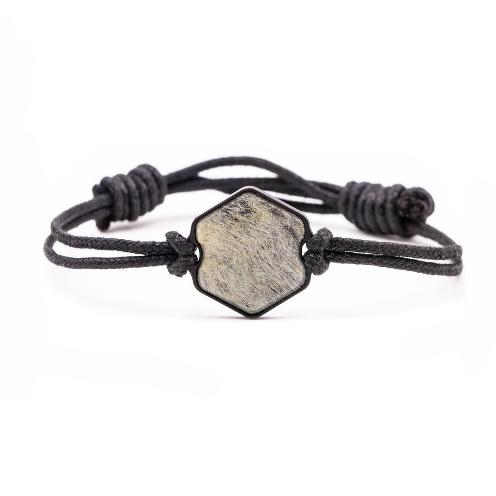 Hex Wood+Resin Bracelet - Alwyn (Black & White, 381640)