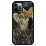 iPhone 12 Pro Max Wood+Resin Phone Case - Edyth (Dark Green, 450127)