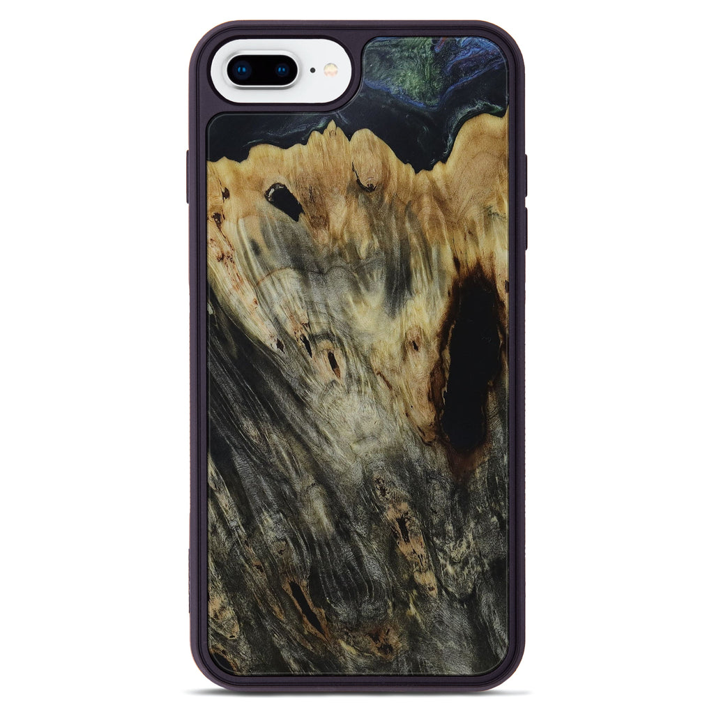 iPhone 7 Plus Wood+Resin Phone Case - Edyth (Dark Green, 450127)