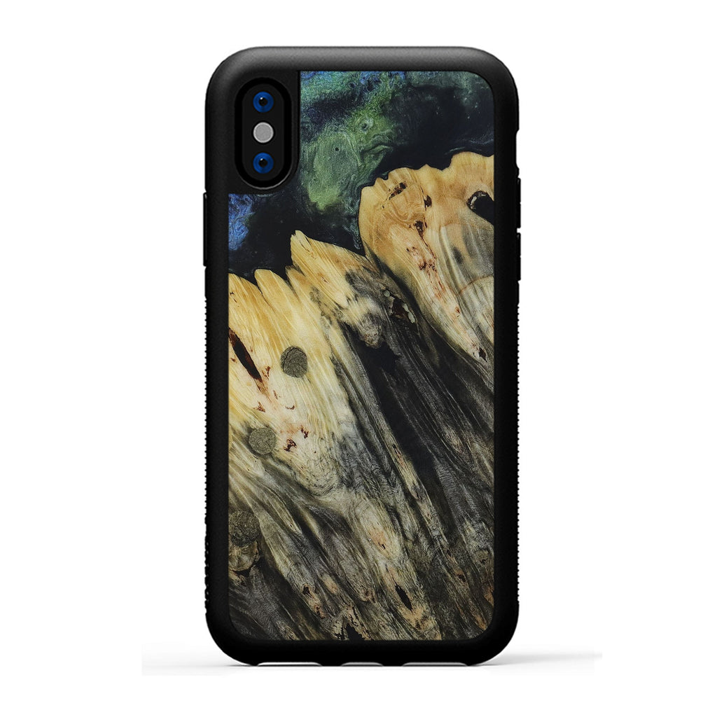 iPhone X Wood+Resin Phone Case - Mehrzad (Dark Green, 450103)