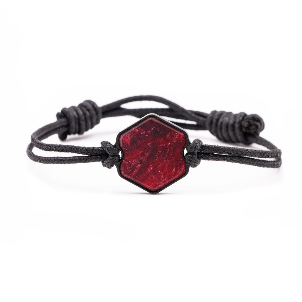 Hex ResinArt Bracelet - Leni (Dark Red, 381335)