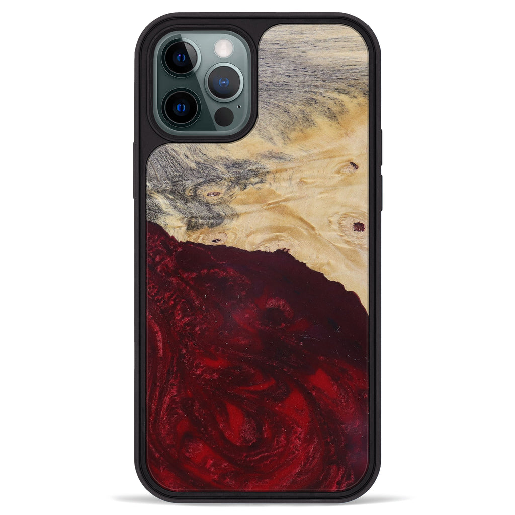 iPhone 12 Pro Max Wood+Resin Phone Case - Terrye (Purple, 381737)